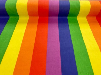 Pride Multicoloured 2 cm Striped Printed Polycotton Fabric 45