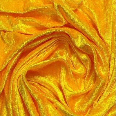 Yellow with a hint of orange gold  Quality Stretch Crushed Velvet (Velour) 150 cm width