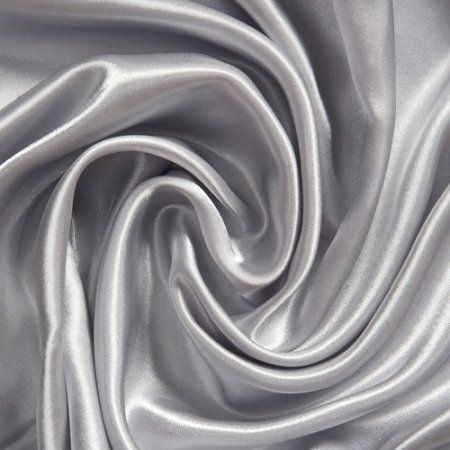Light Silver Silky Satin Polyester Fabric 150 cm width
